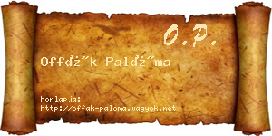 Offák Palóma névjegykártya